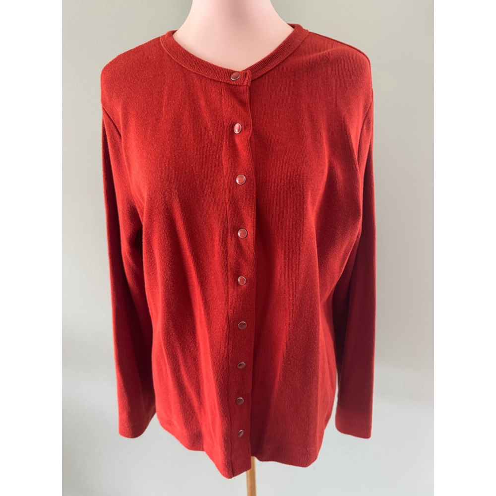 Women's CC Hughes Cardigan XL Burnt Orange Long Sleeve